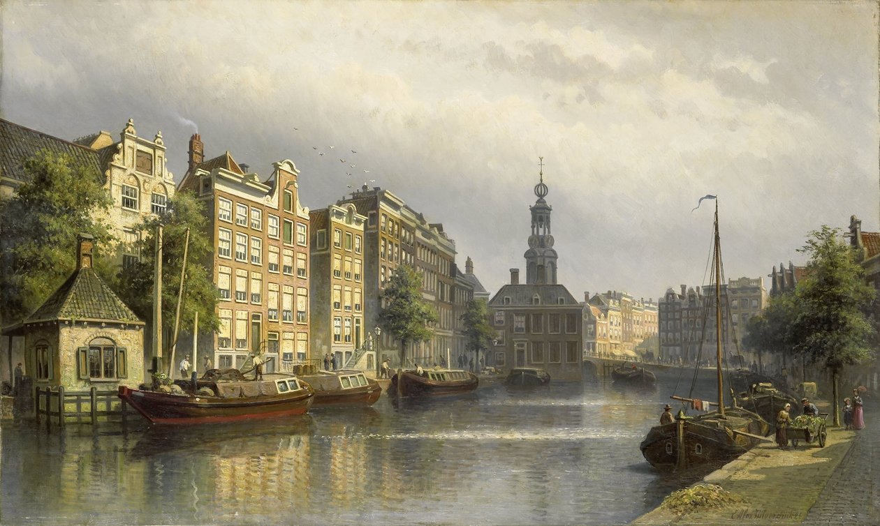 Singel, Amsterdam, ser mot mynten. av Eduard Alexander Hilverdink