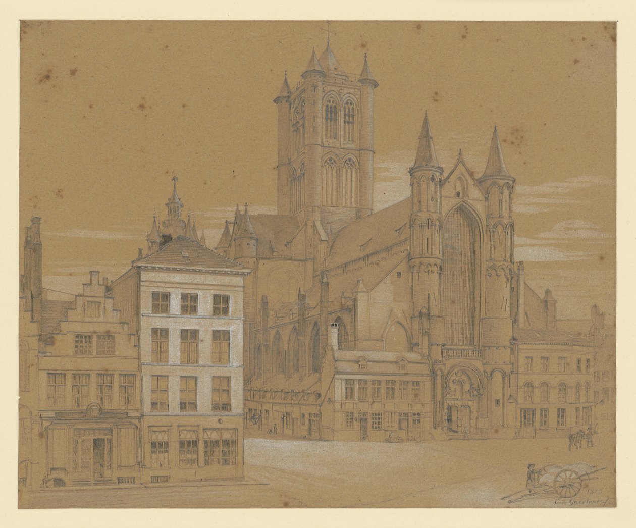 St. Nikolai kirke i Gent av Eduard Gaertner