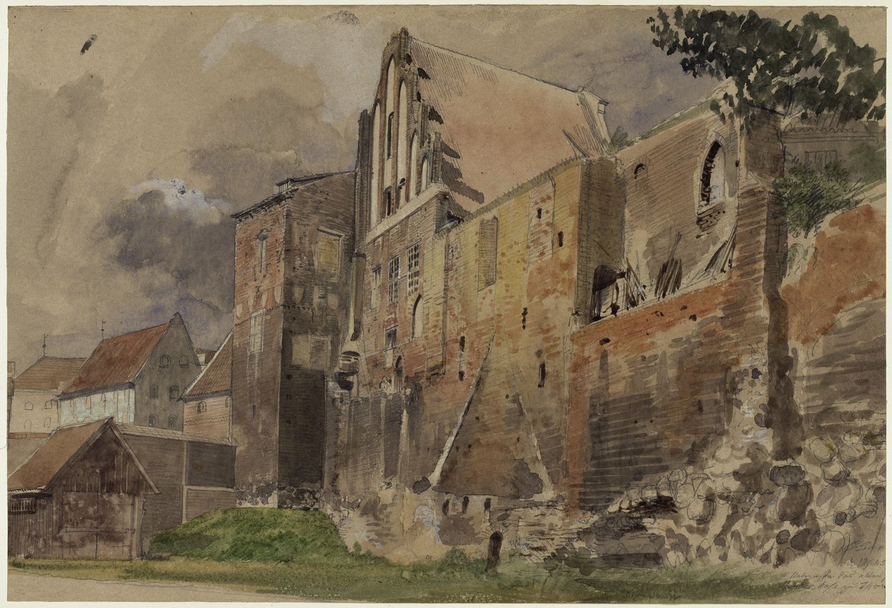 Ruinene av den gamle herregården i Toruń av Eduard Gaertner