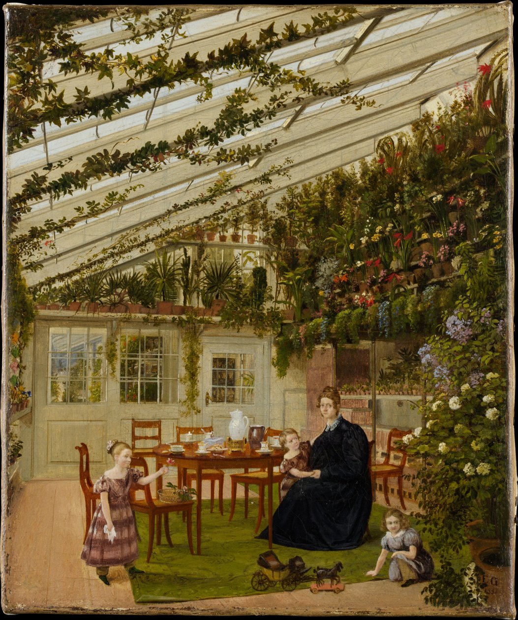Herr Westphals familie i vinterhagen av Eduard Gaertner