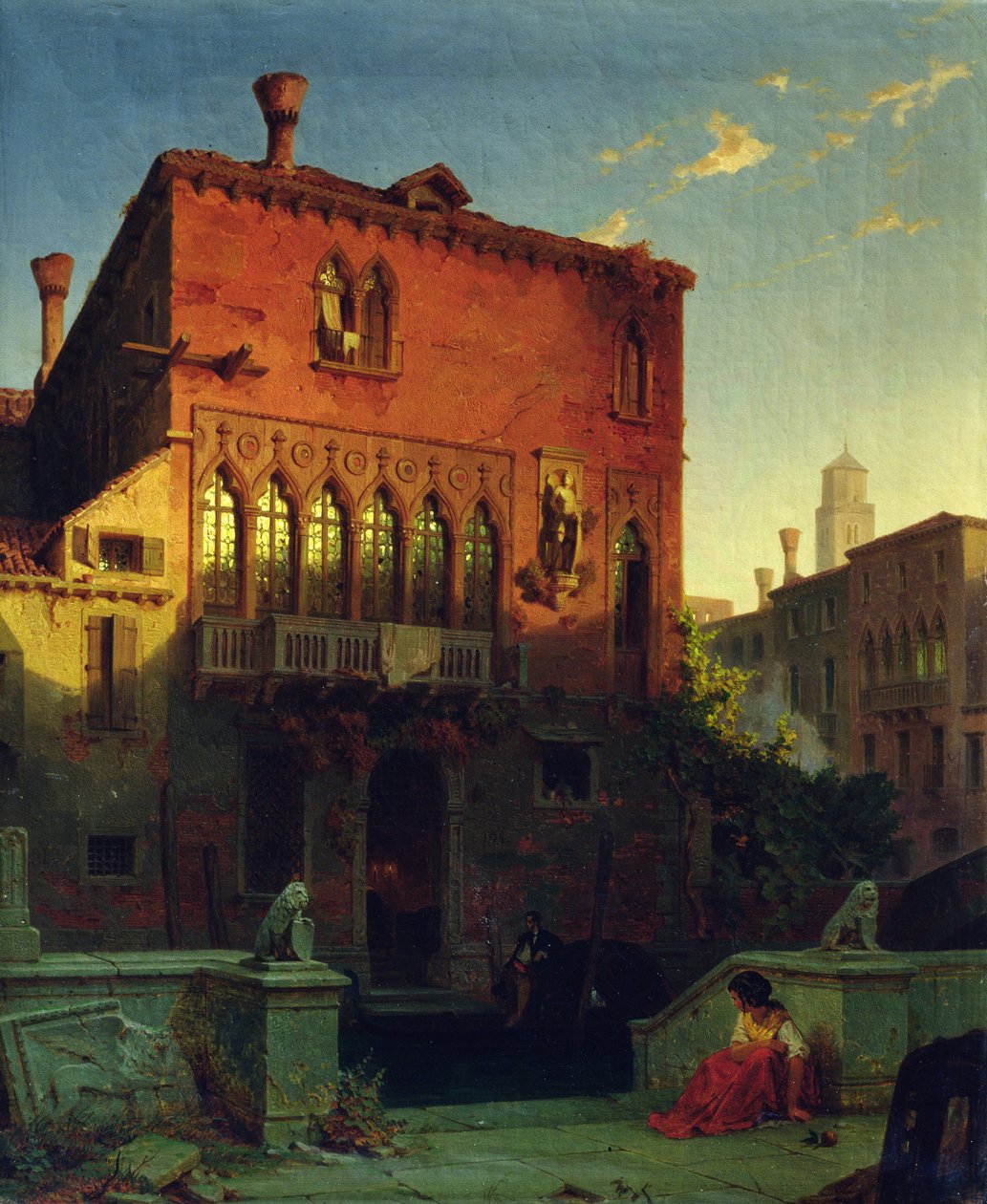 The House of Othello, the Moore i Venezia, 1856 av Eduard Gerhardt