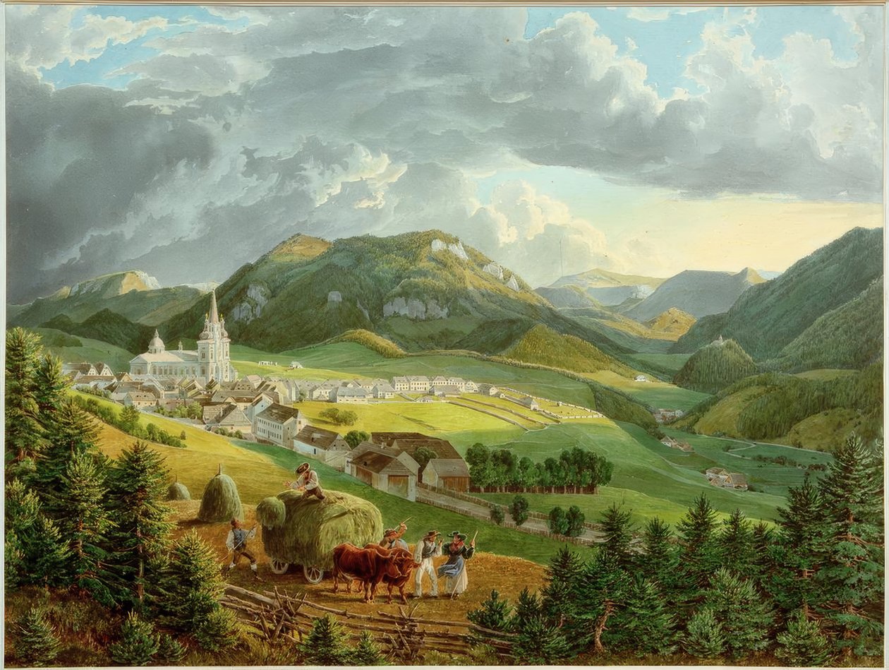 Mariazell fra Bürgeralpe av Eduard Gurk