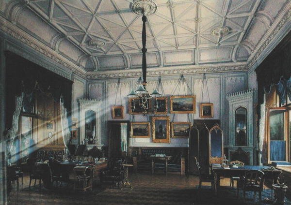 Blue Study of Emperor Alexander II (1818-81) i Farm Palace, 1860 (wc på papir) av Eduard Hau