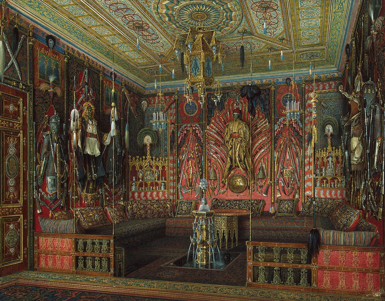 Tyrkisk rom i Katarinapalasset i Tsarskoye Selo, midten av det 19. århundre. av Eduard Hau