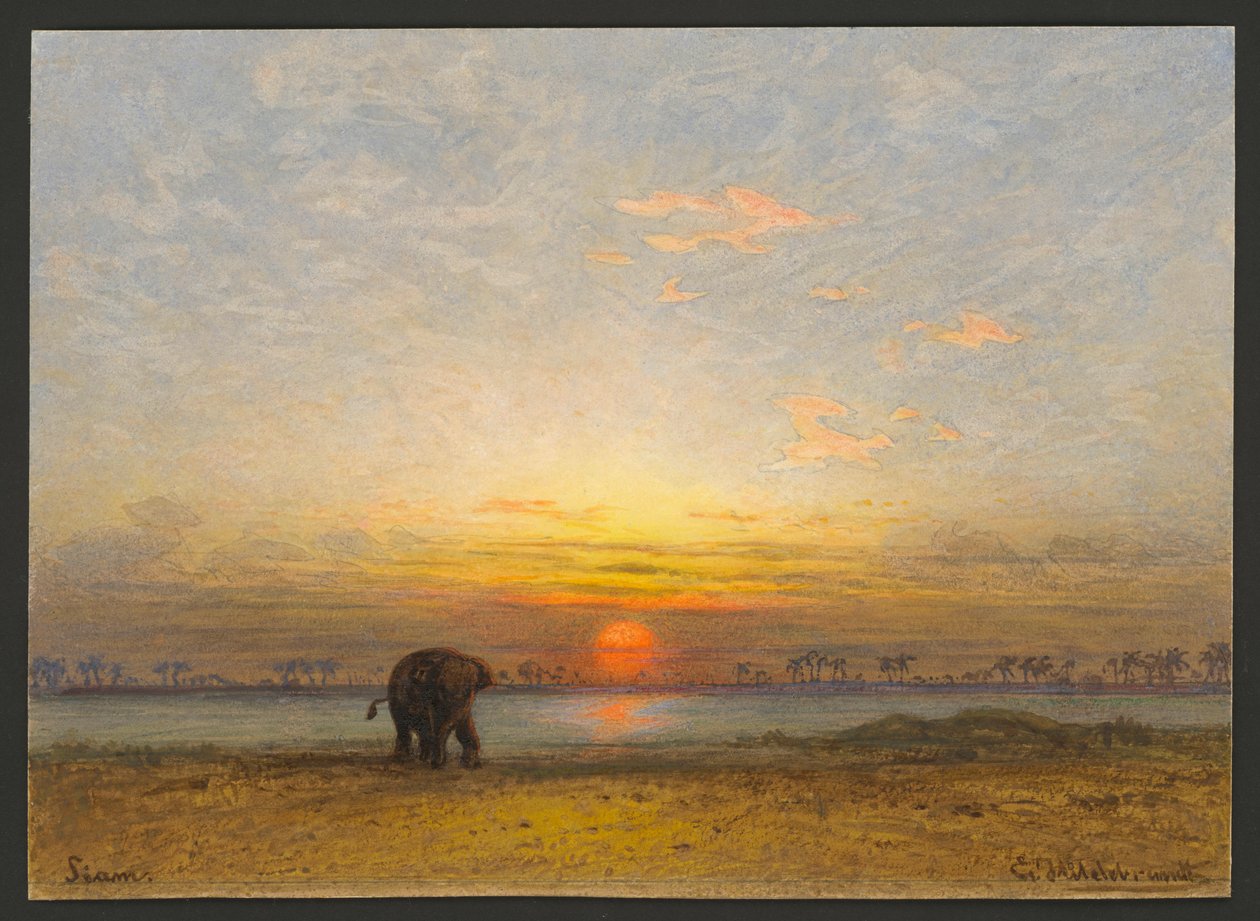 Solnedgang i Siam av Eduard Hildebrandt