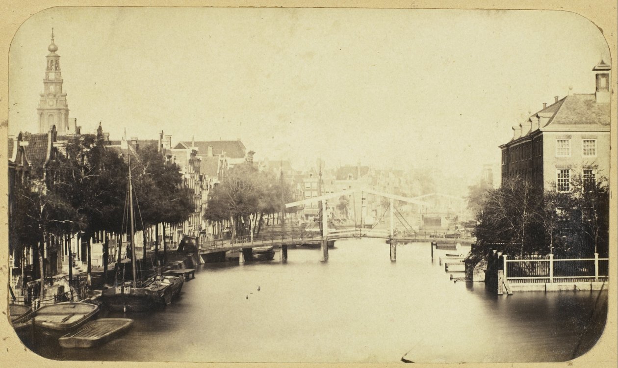 Utsikt over Zwanenburgwal i Amsterdam av Eduard Isaac Asser