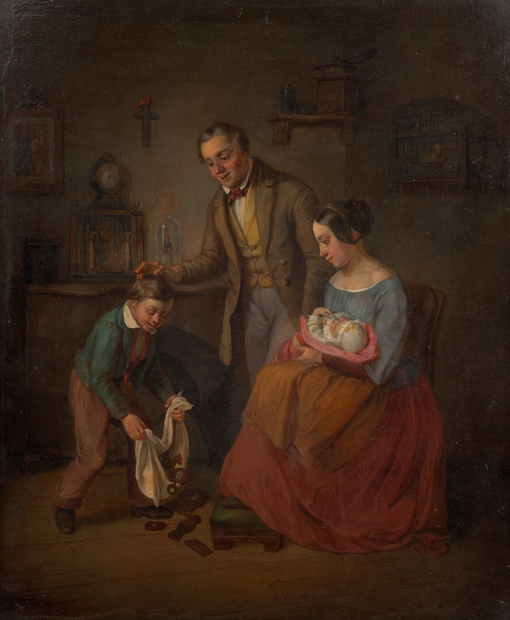 Familie på Nikolo-gaveutdelingen av Eduard Ritter