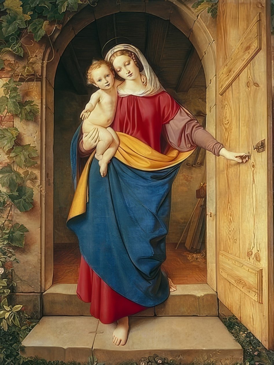 Madonna i verksteddøra. 1832 av Eduard Steinbruck