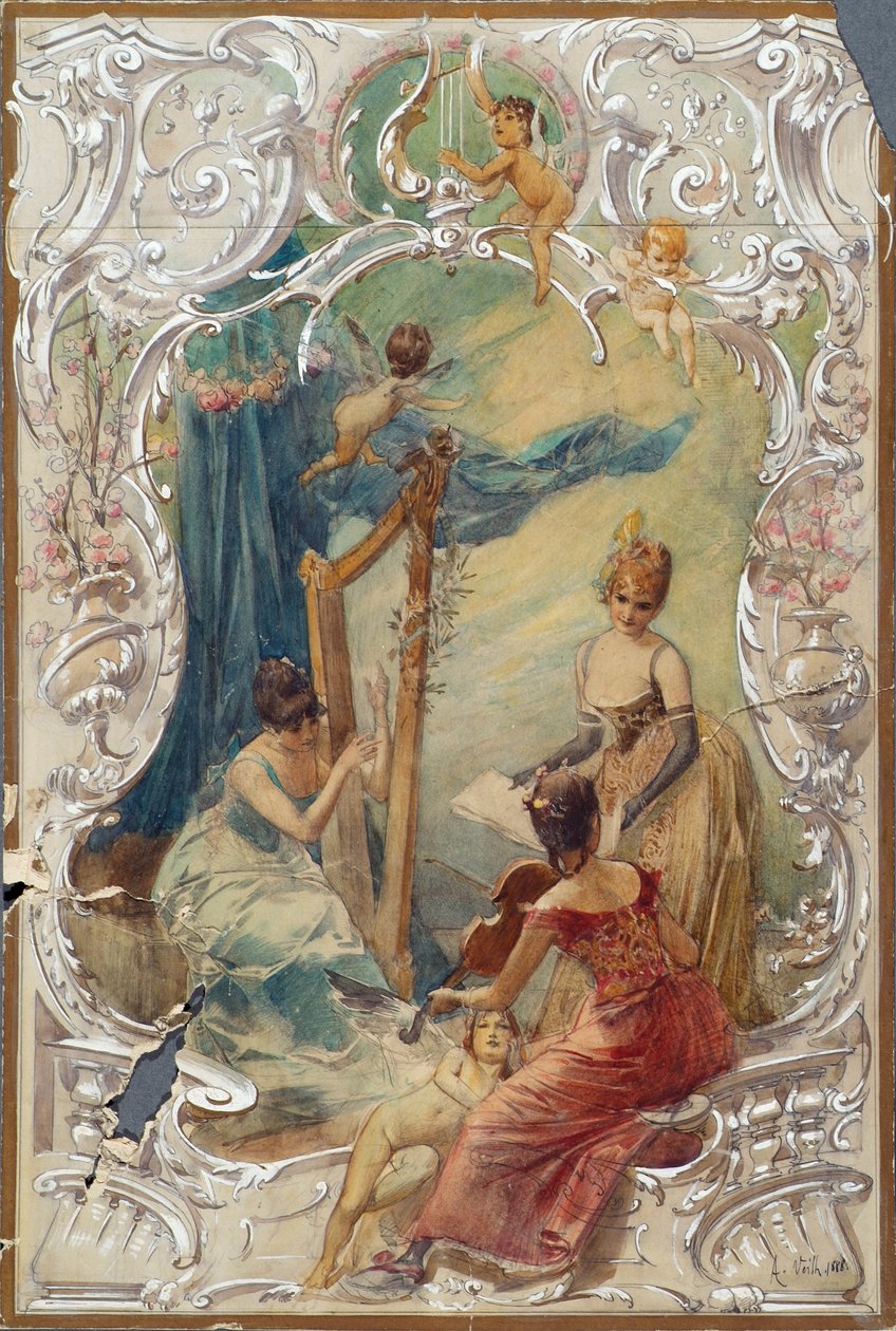 Sang (utkast til et veggmaleri i Varieté Ronacher, Wien) av Eduard Veith