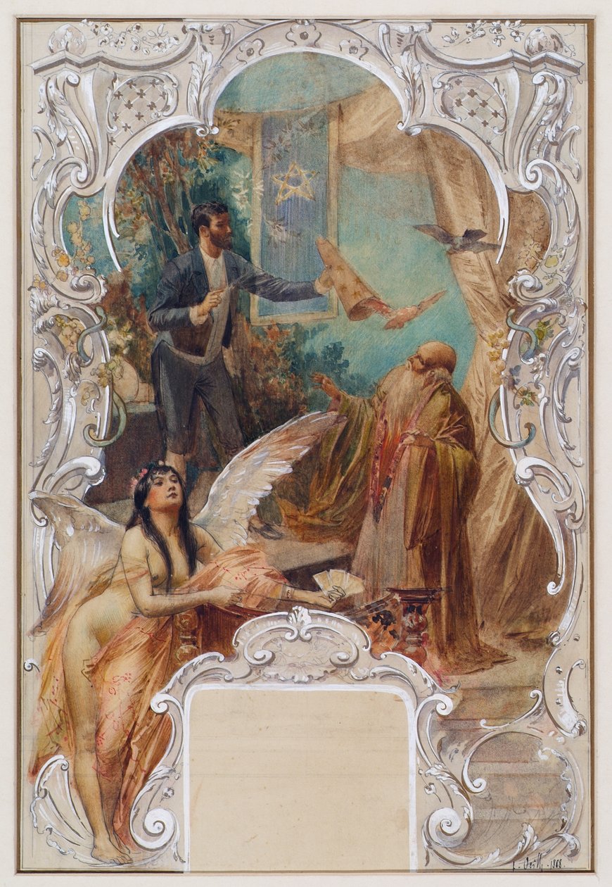 Conjurer (utkast til et veggmaleri i Varieté Ronacher, Wien) av Eduard Veith