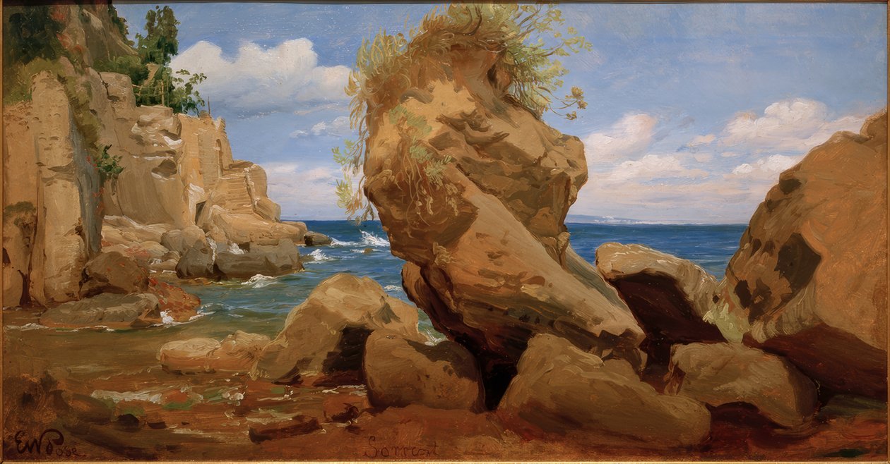 Kystlandskap nær Sorrento av Eduard Wilhelm Pose