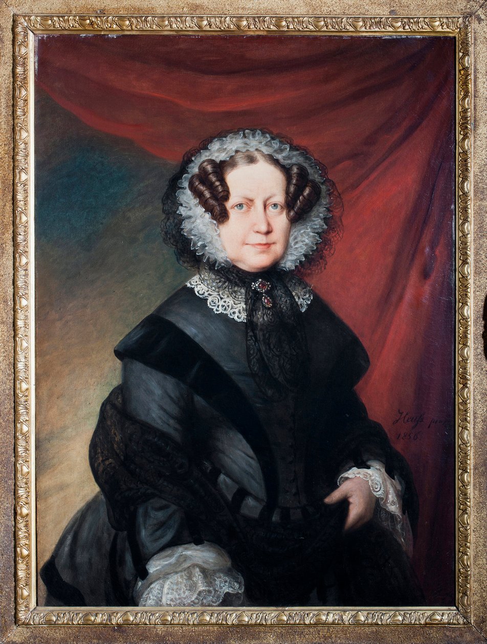 Portrett av Artemisia Negrone Brignole-Sale (Brignole Sale), mor til hertuginnen Galliera Maria Brignole Sale de Ferrari Maleri av Eduard von Heuss (1808-1880) Gener, nye gatemuseer av Eduard von Heuss