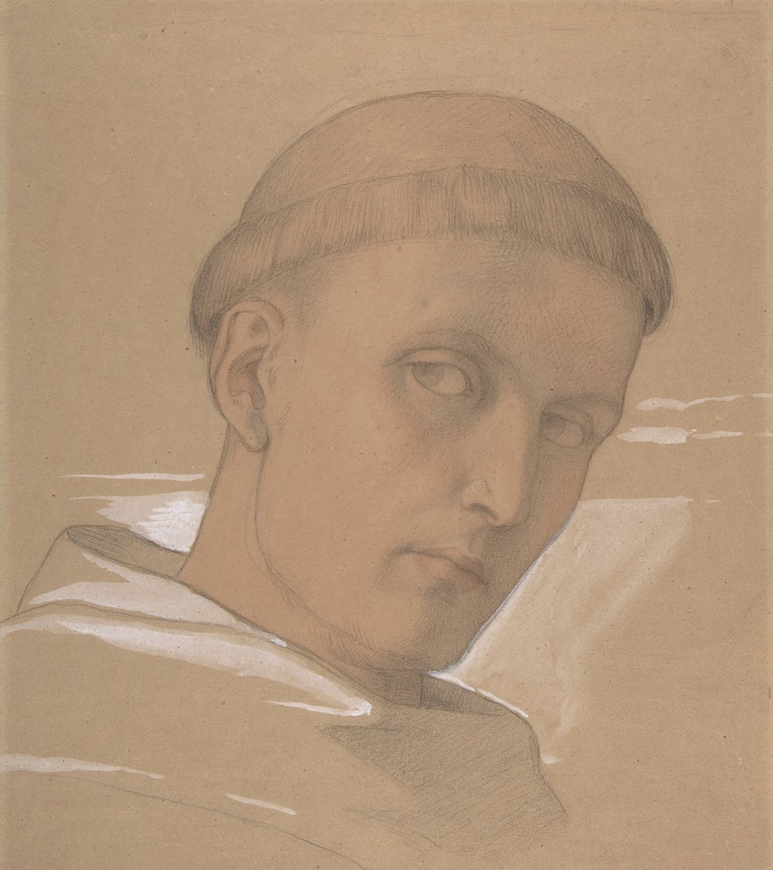 Studie av sjefen for St. Augustine, for maleriet av Madonna og barnet..., 1846. av Eduard von Steinle