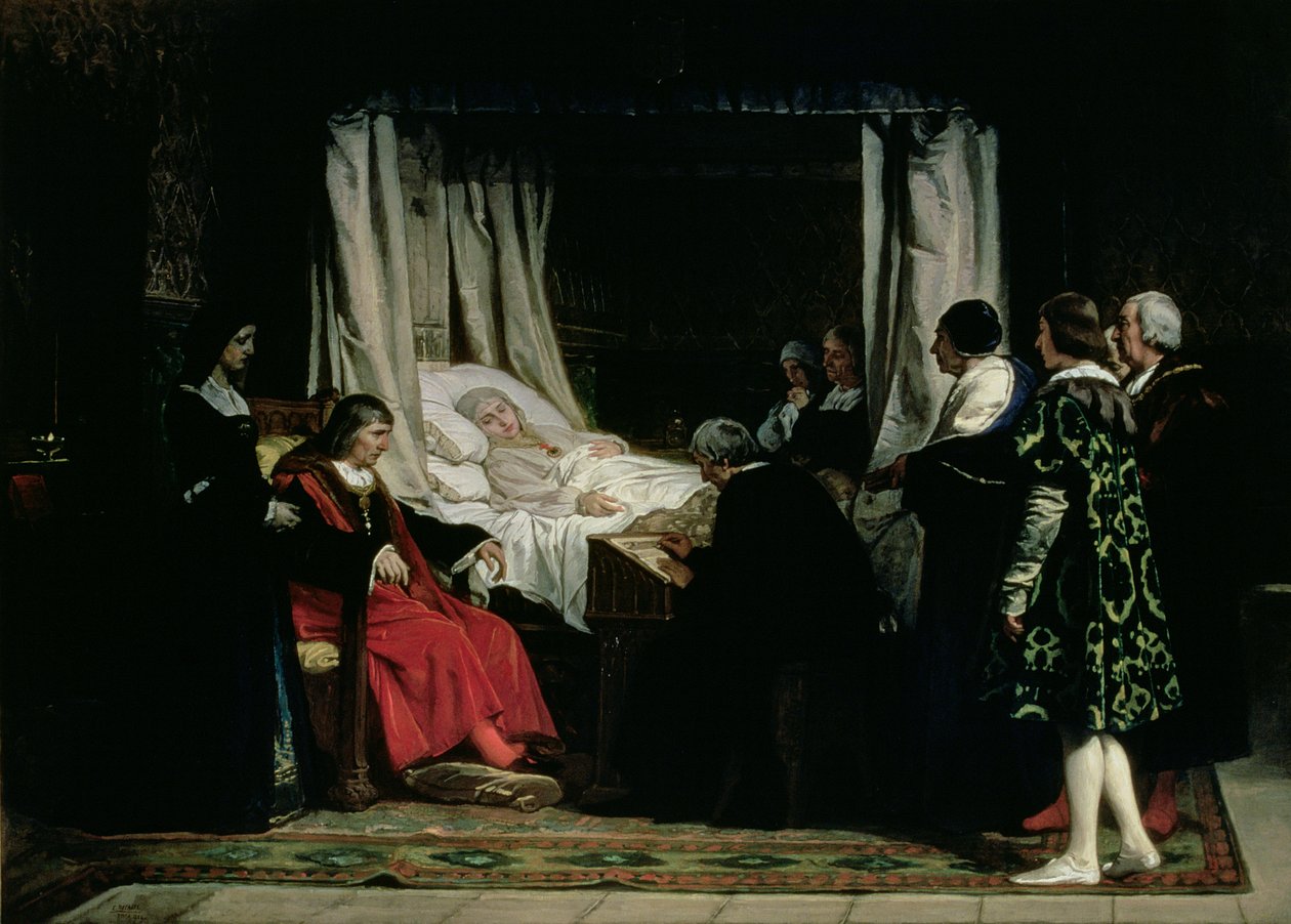 Testamentet til dronning Isabella den katolske (1451-1504) 1864 av Eduardo Rosales