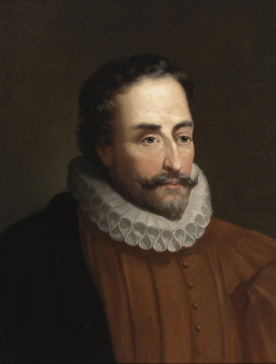 Portrett av Miguel de Cervantes (1547-1616), poete et dramaturge espagnol - Akademisk kunst: Portrett av Miguel de Cervantes Saavedra (1547-1615) av Balaca y Orejas-Canseco, Eduardo (1840-1917 ca. Oil på lerret). , 58x46. Royal Academy of History, M av Eduardo Balaca y Canseco