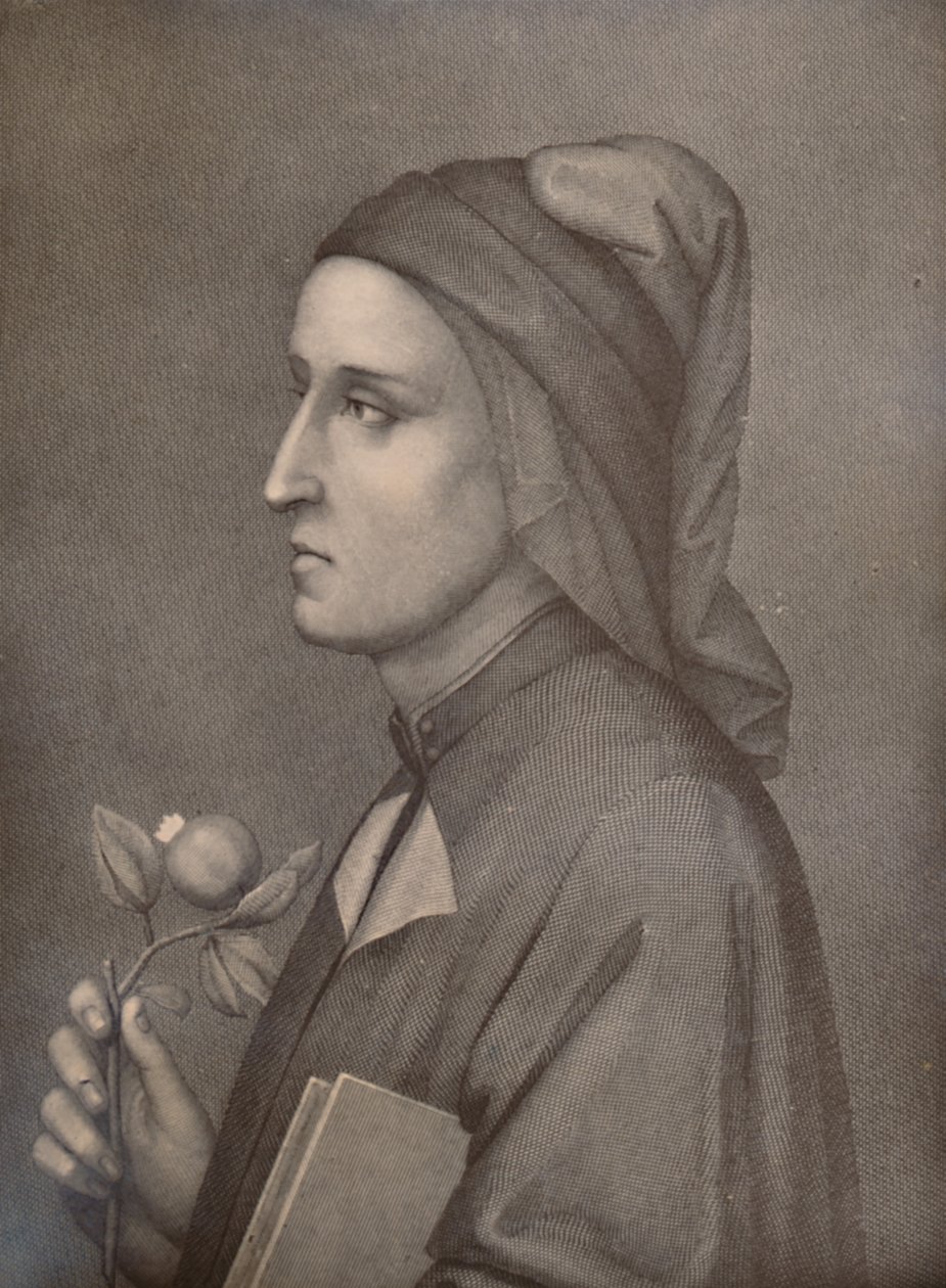 Dante Alighieri , italiensk poet, 1800-tallet 1894 av Eduardo Chiossone