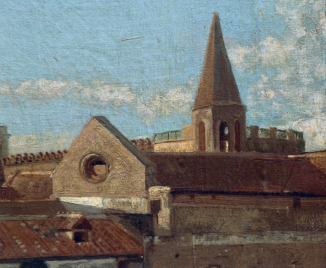 Terrassen, av Edoardo Dalbono (1841-1915), olje på panel, 45x30 cm. Detalj. av Eduardo Dalbono