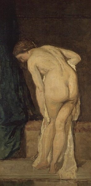 Leaving the Bath (olje på lerret) av Eduardo Rosales