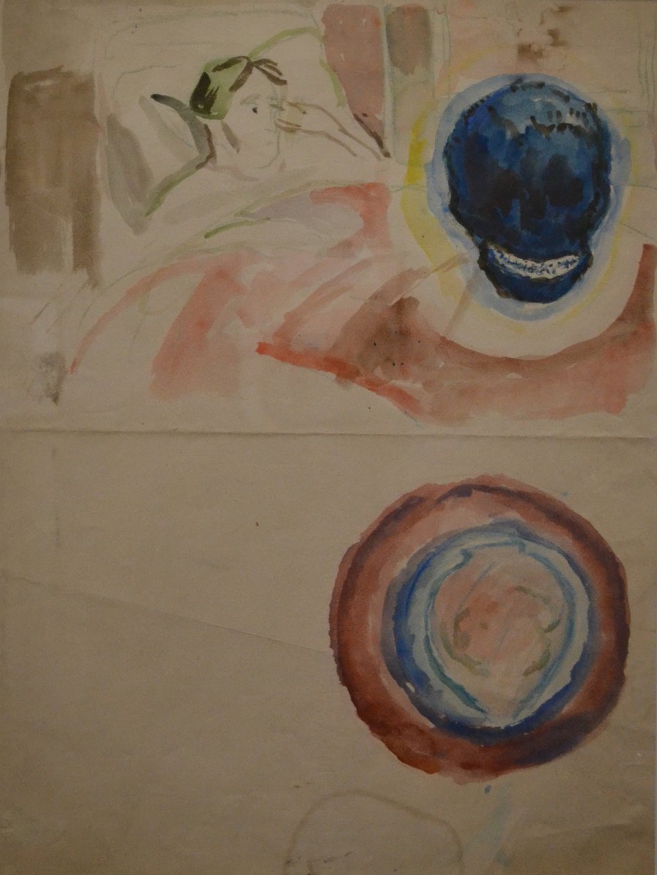 Artisti med hodeskalle av Edvard Munch