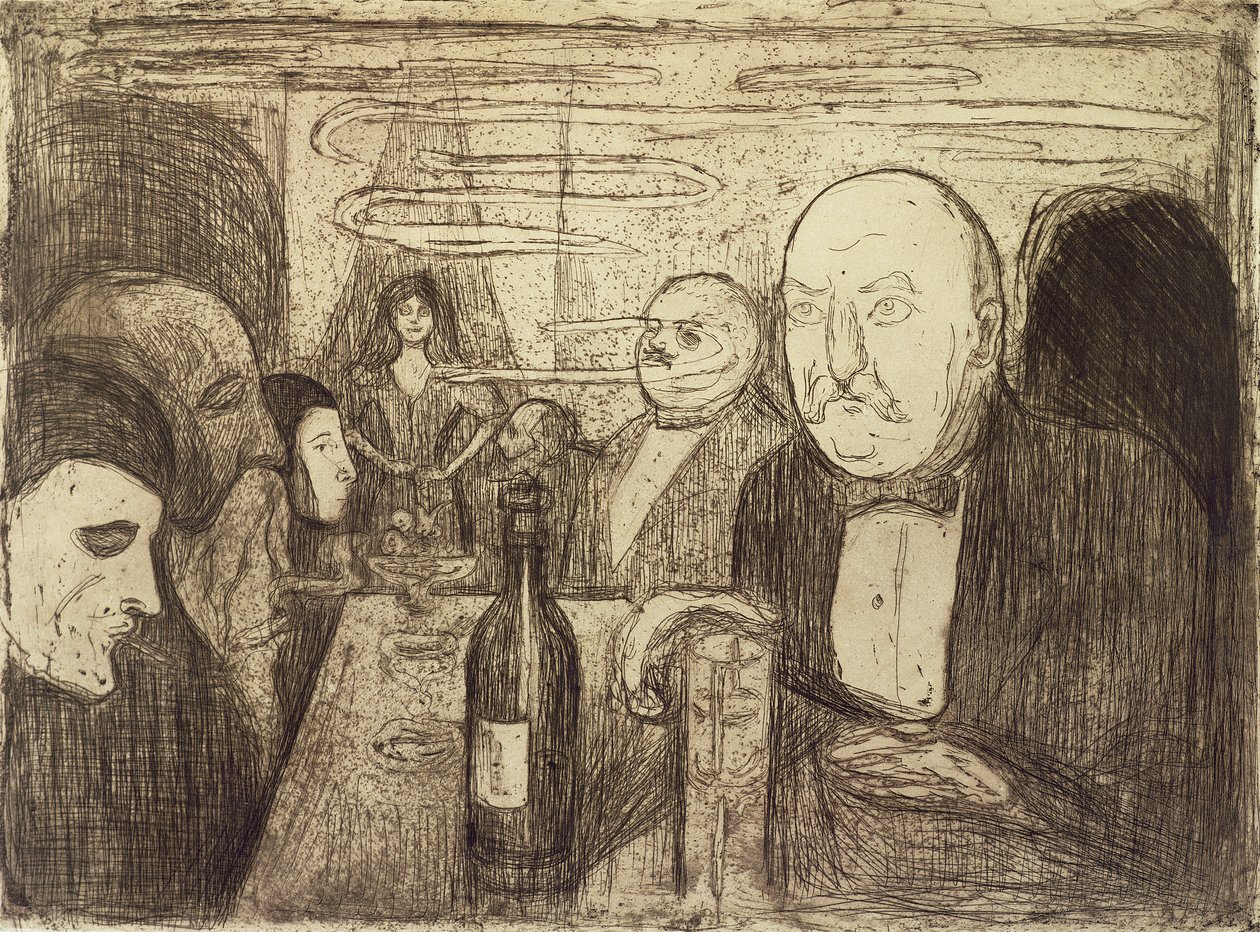 Christiana, Boheme II, 1895 (tørrpunkt) av Edvard Munch