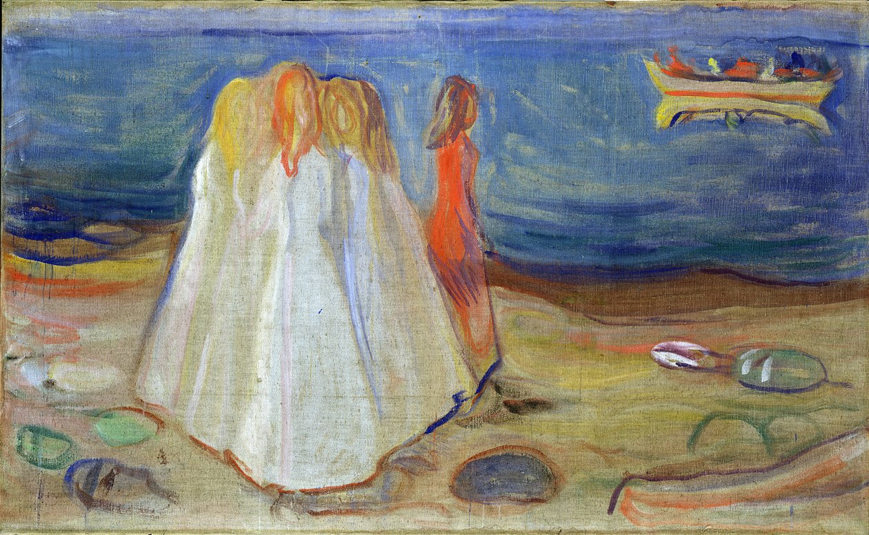 Girls at the Seaside, 1906 (tempera på lerret) av Edvard Munch