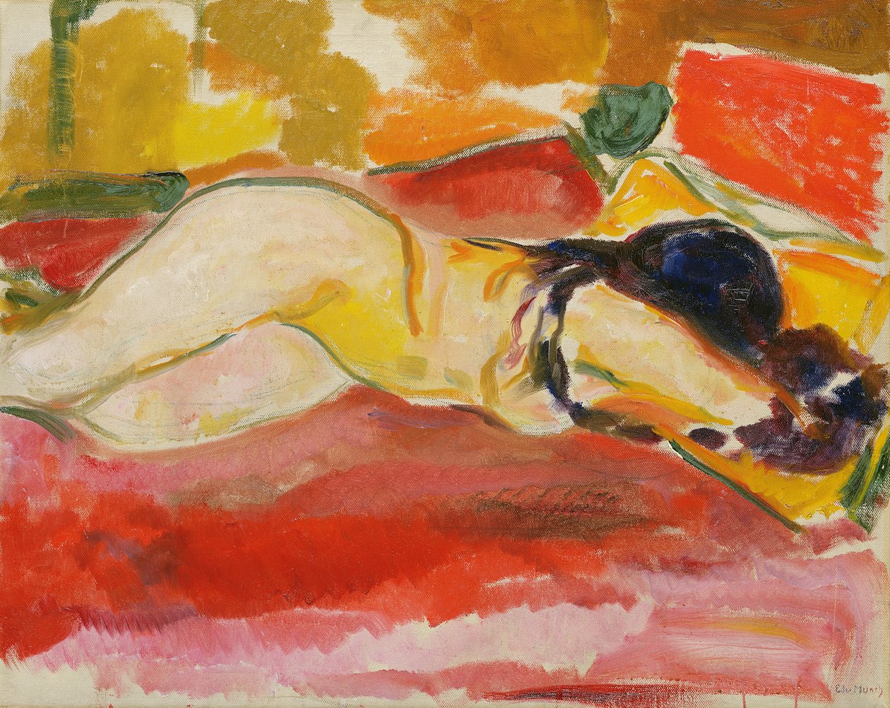 Liggende naken kvinne av Edvard Munch