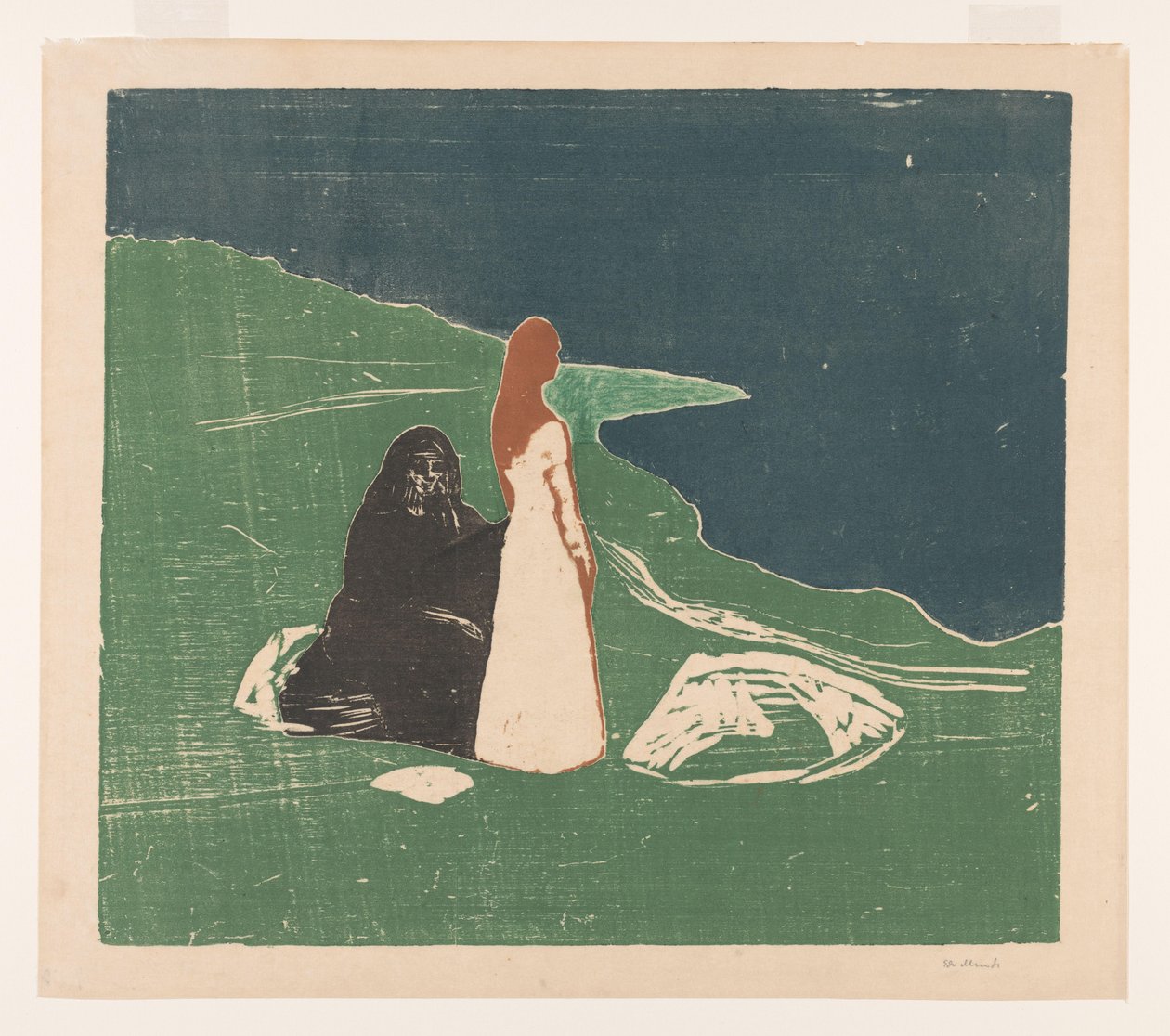 Two Women on the Shore (original tittel) av Edvard Munch (signed by artist)