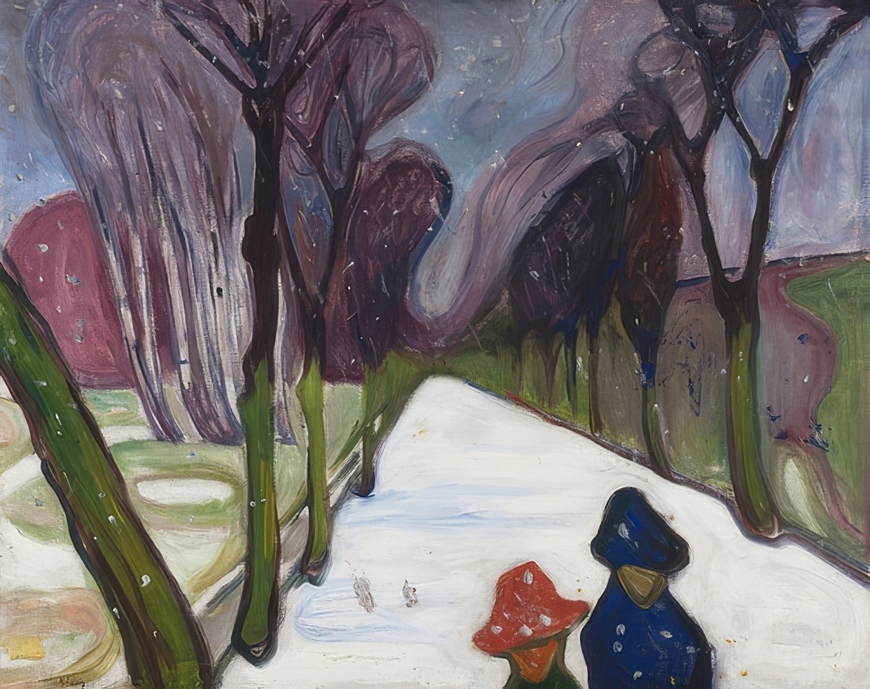 Avenue i snøstormen. 1906 av Edvard Munch