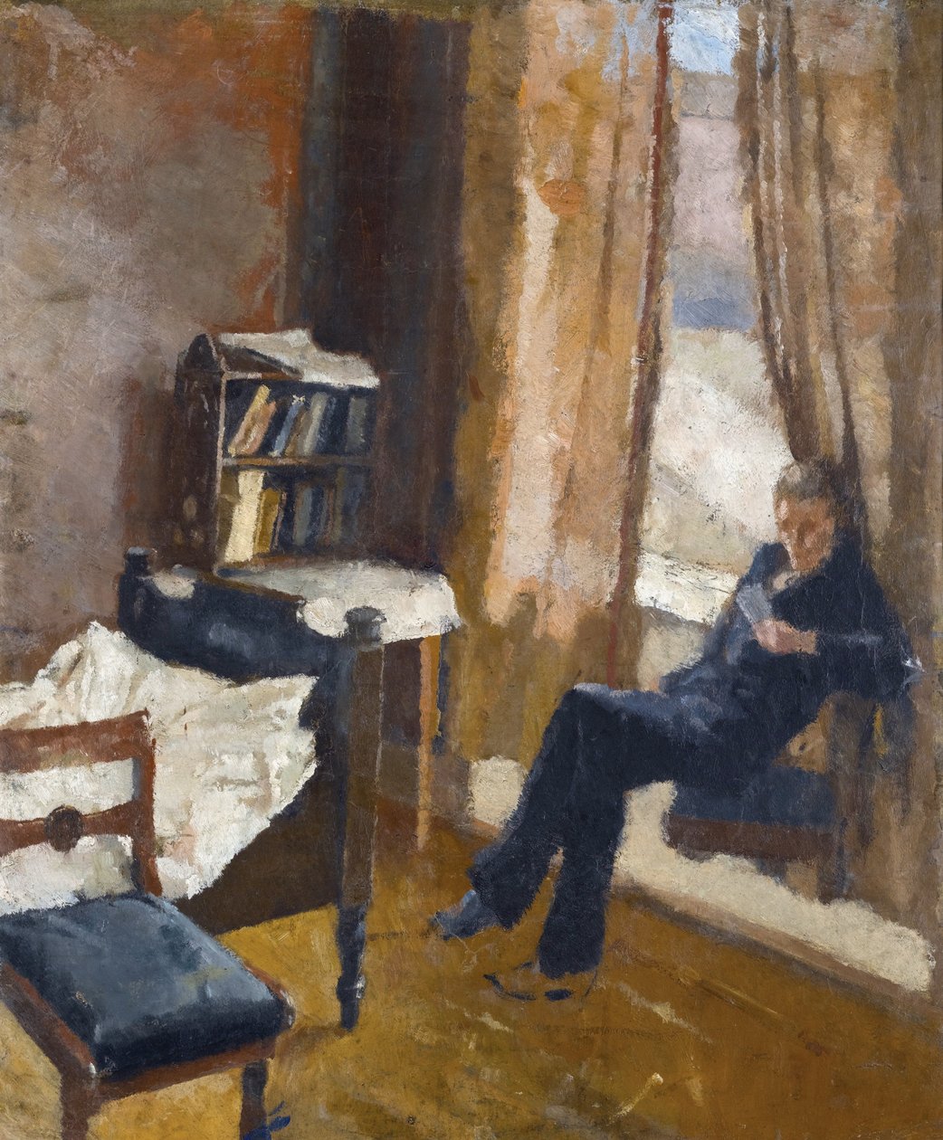 Andreas Reading par Munch, Edvard (1863-1944). Olje på papp, størrelse: 57x48, ca. 1882, Privat samling av Edvard Munch