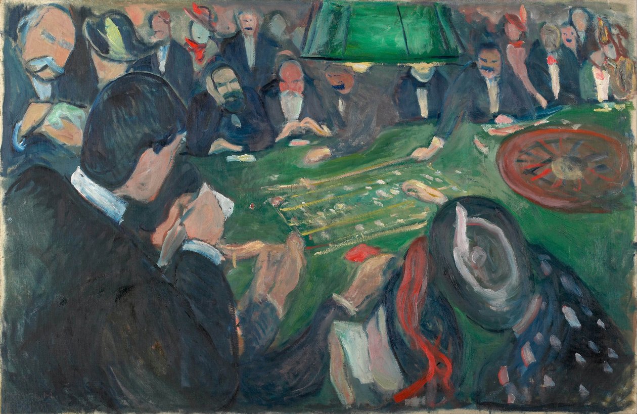 Ved rulettbordet i Monte Carlo par Munch, Edvard (1863-1944). Olje på lerret, størrelse: 74x116 av Edvard Munch