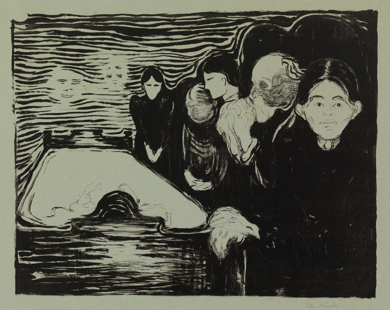 Ved dødsleiet av Edvard Munch