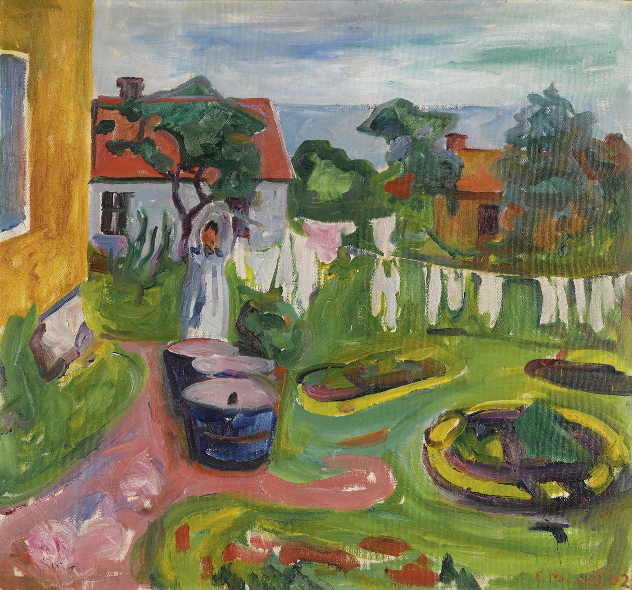 Klær på snøre i Asgardstrand par Munch, Edvard (1863-1944) av Edvard Munch