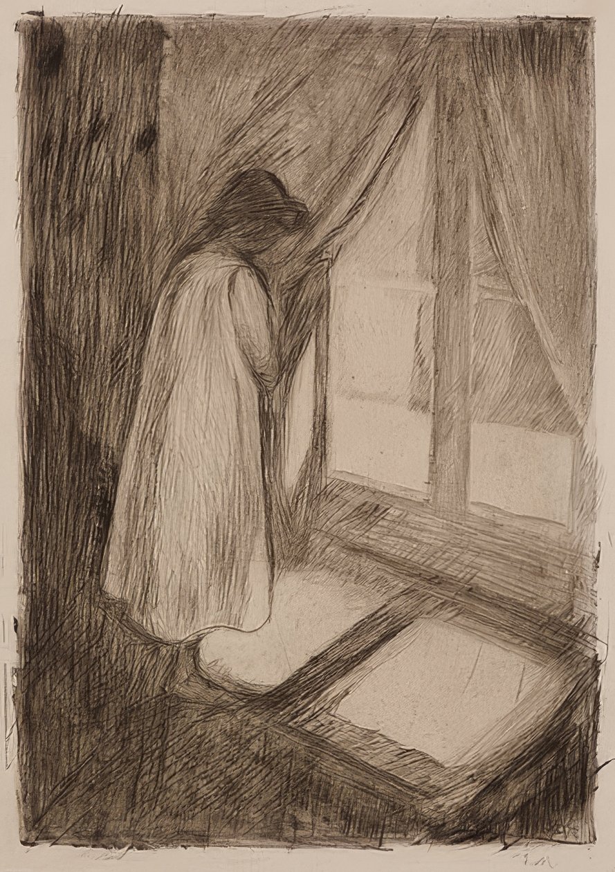 Jenta ved vinduet. 1894 av Edvard Munch
