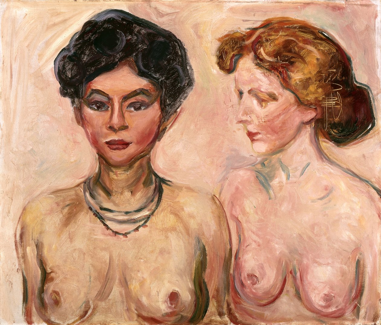 Dobbeltportrett (blond og svart); Dobbeltportrett (blond og svart) av Edvard Munch