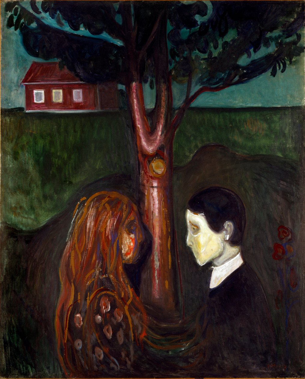 Eyes in the Eyes Painting by Edvard Munch (1863-1944) 1894 Sun. 136x110 cm Oslo, Kommunes Kunstsamlinger Munch-Museet (Musee Munch) av Edvard Munch