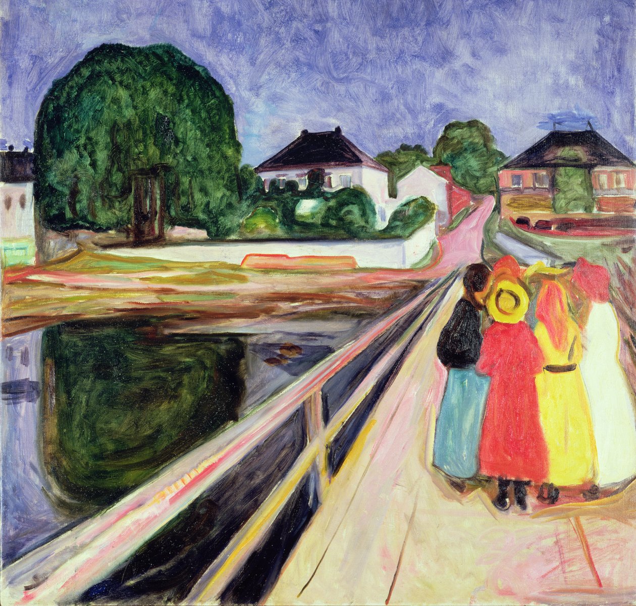 Girls on a Bridge (olje på lerret) av Edvard Munch