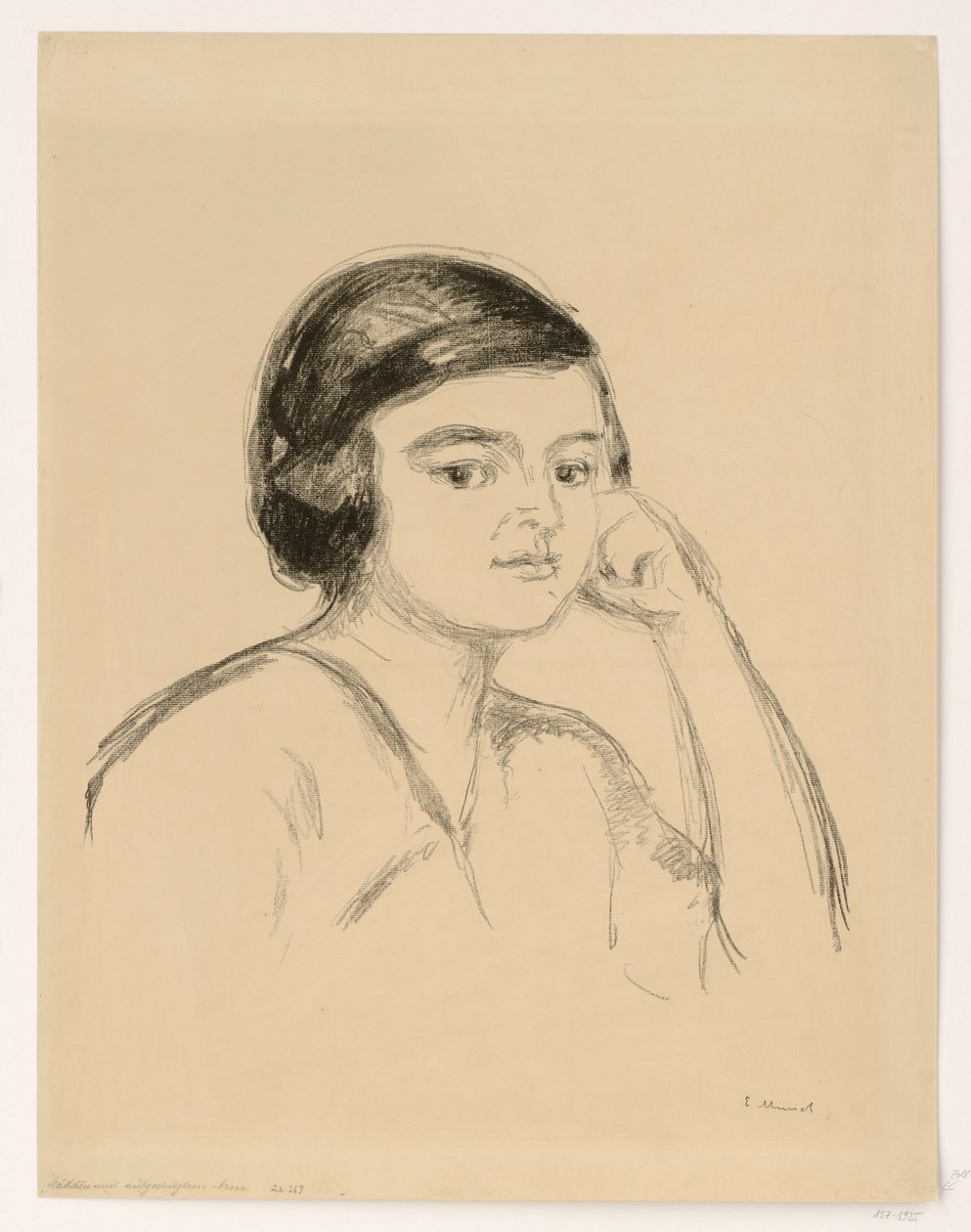 Ung kvinne (ung kvinne med hånden mot kinnet; jente med støttet arm) av Edvard Munch