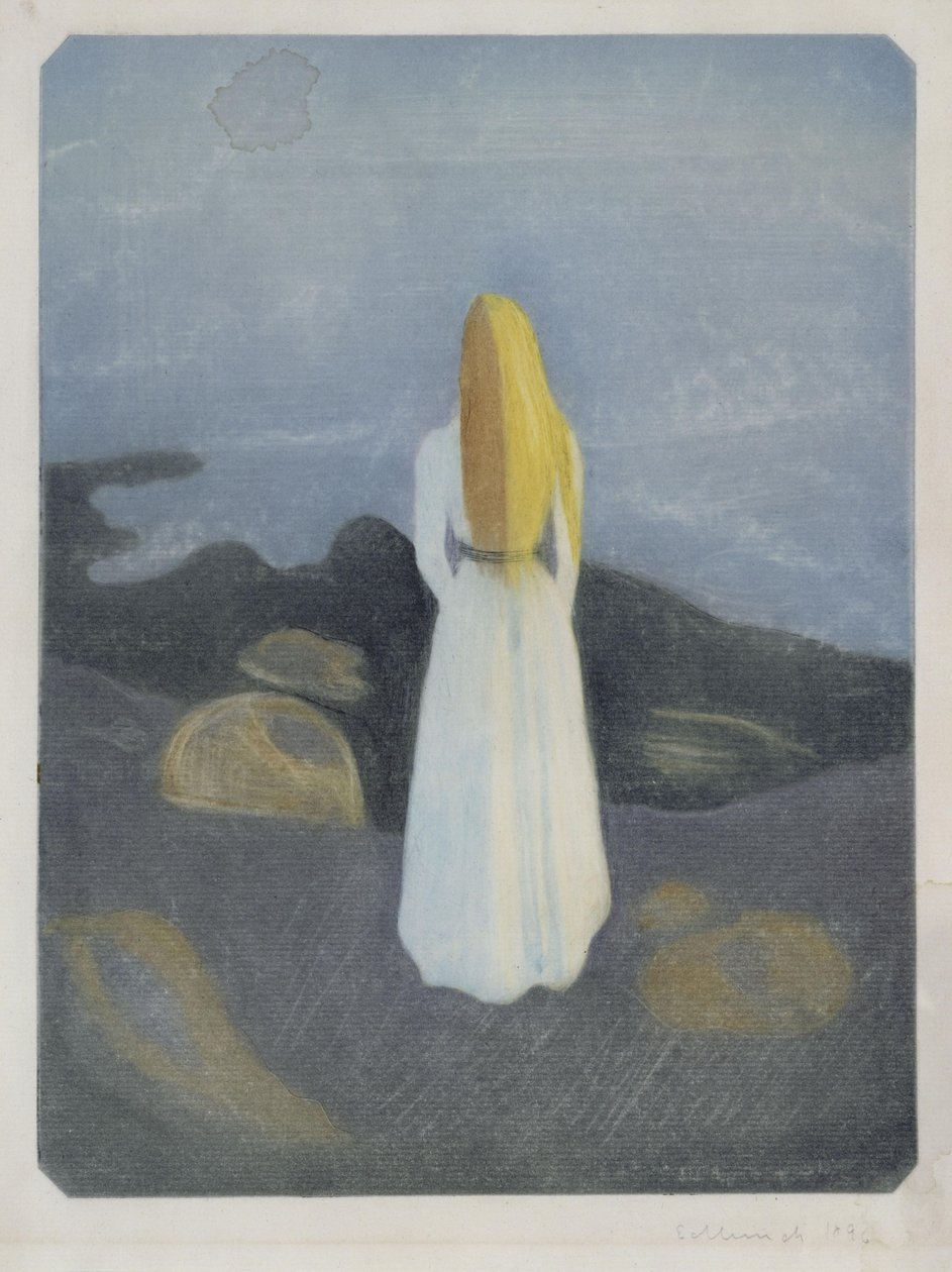 Ung kvinne på stranden (Den ensomme) av Edvard Munch