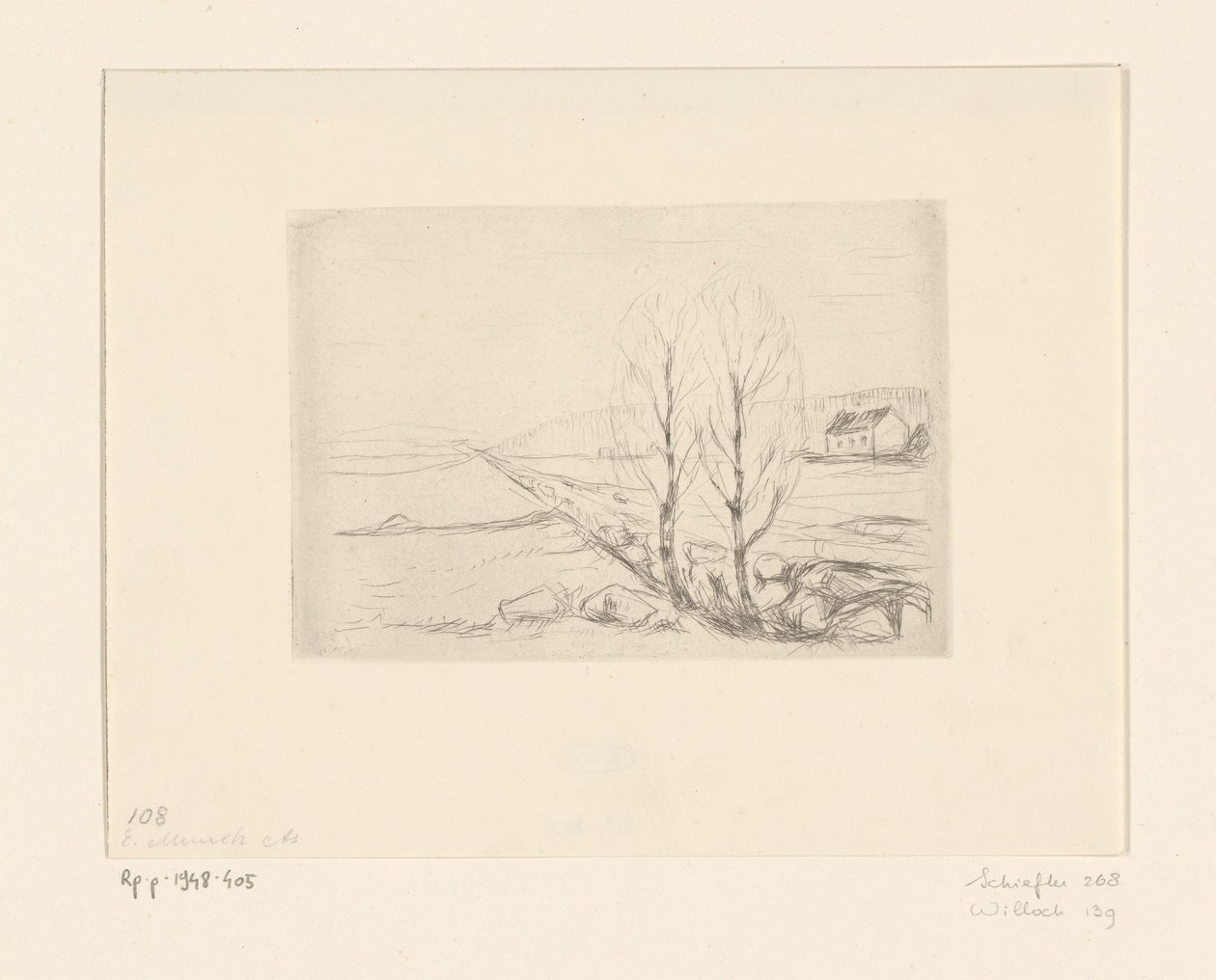Landskap med hus Norsk landskap (originaltittel) av Edvard Munch