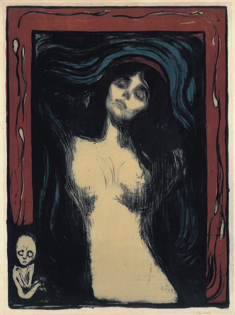 Madonna Loving Woman, 1895-1900 av Edvard Munch