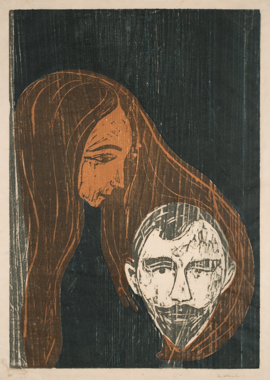 Mannshode i en kvinnes hår av Edvard Munch