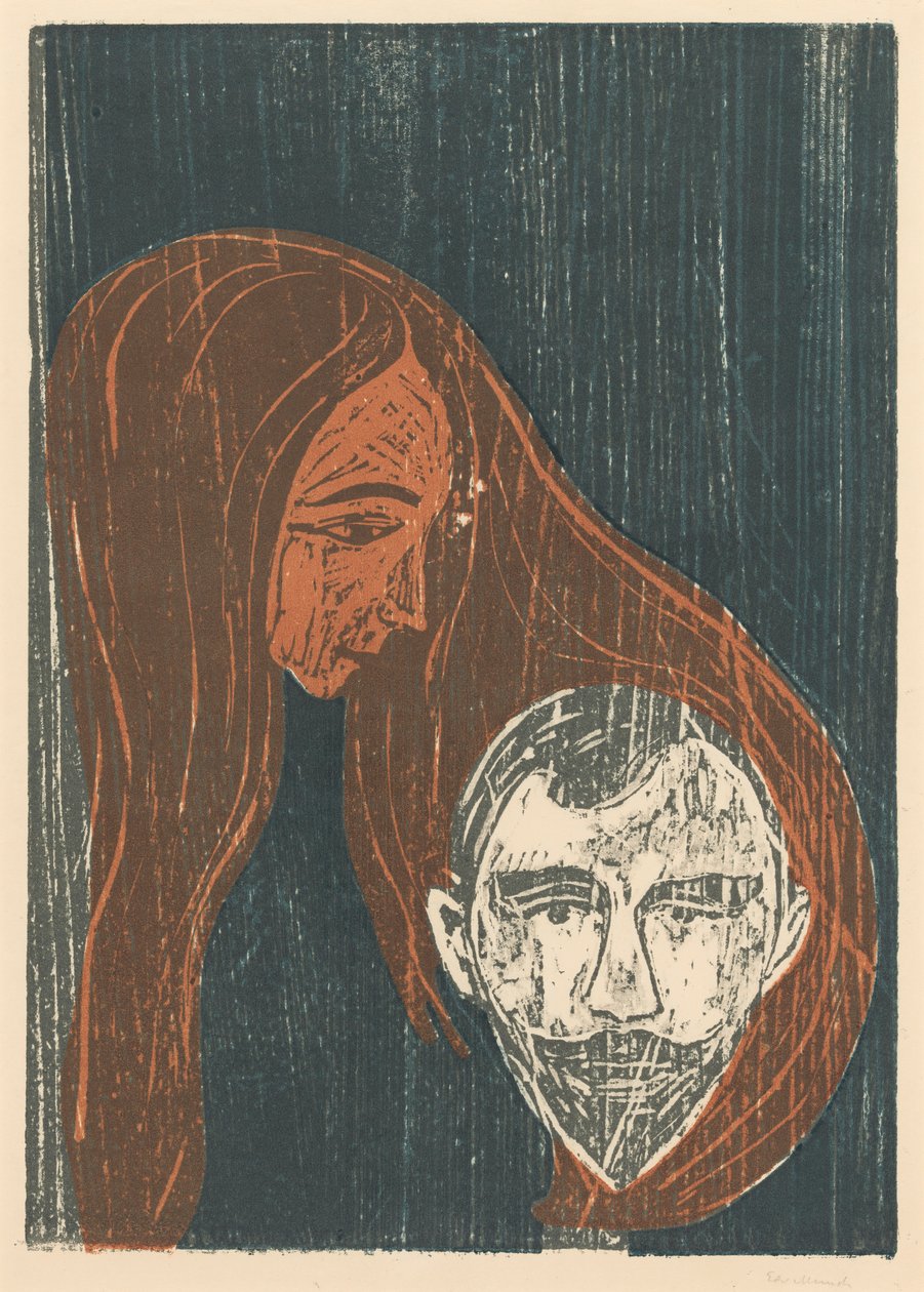 Mannshode i en kvinnes hår av Edvard Munch