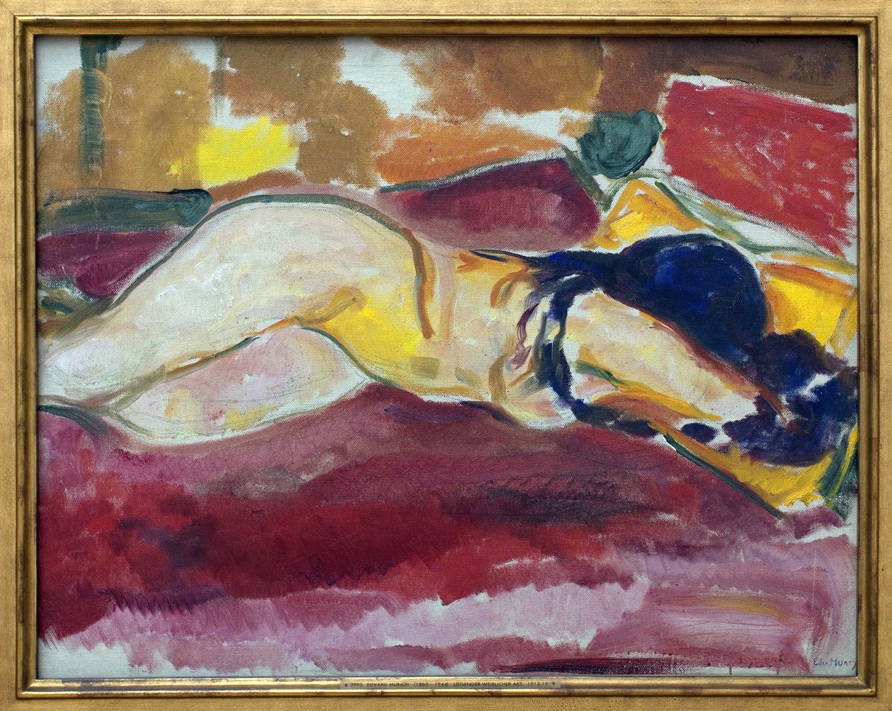 Naken bleie. Maleri av Edvard Munch (1863-1944), Olje på lerret av Edvard Munch