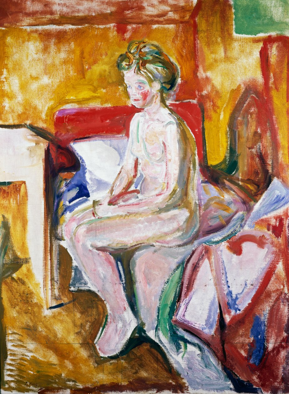 Naken på kanten av sengen av Edvard Munch