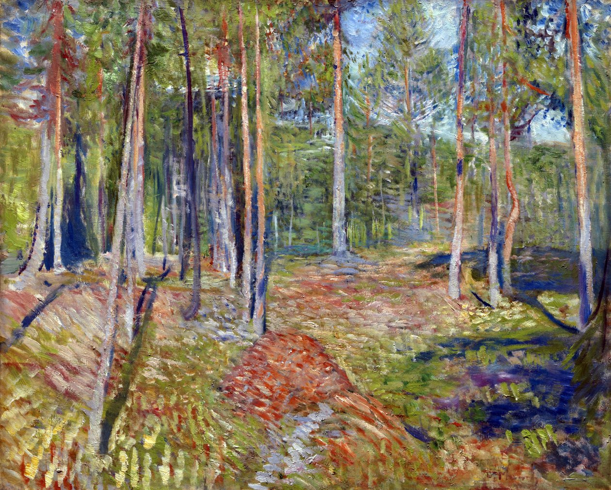 Furuskog - Edvard Munchs maleri (1863-1944) av Edvard Munch