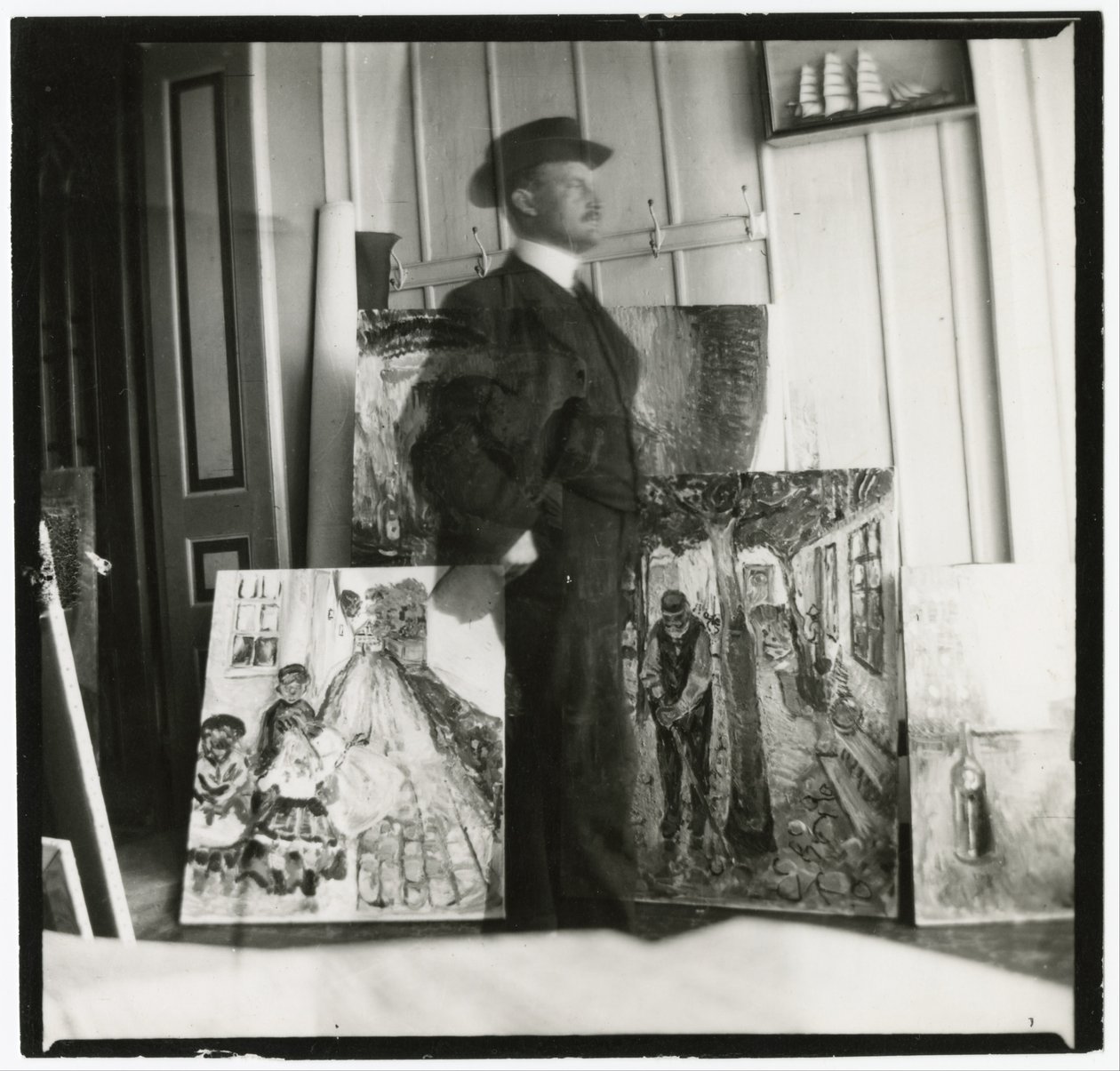 Selvportrett på 53 Am Strom i Warnemünde av Edvard Munch