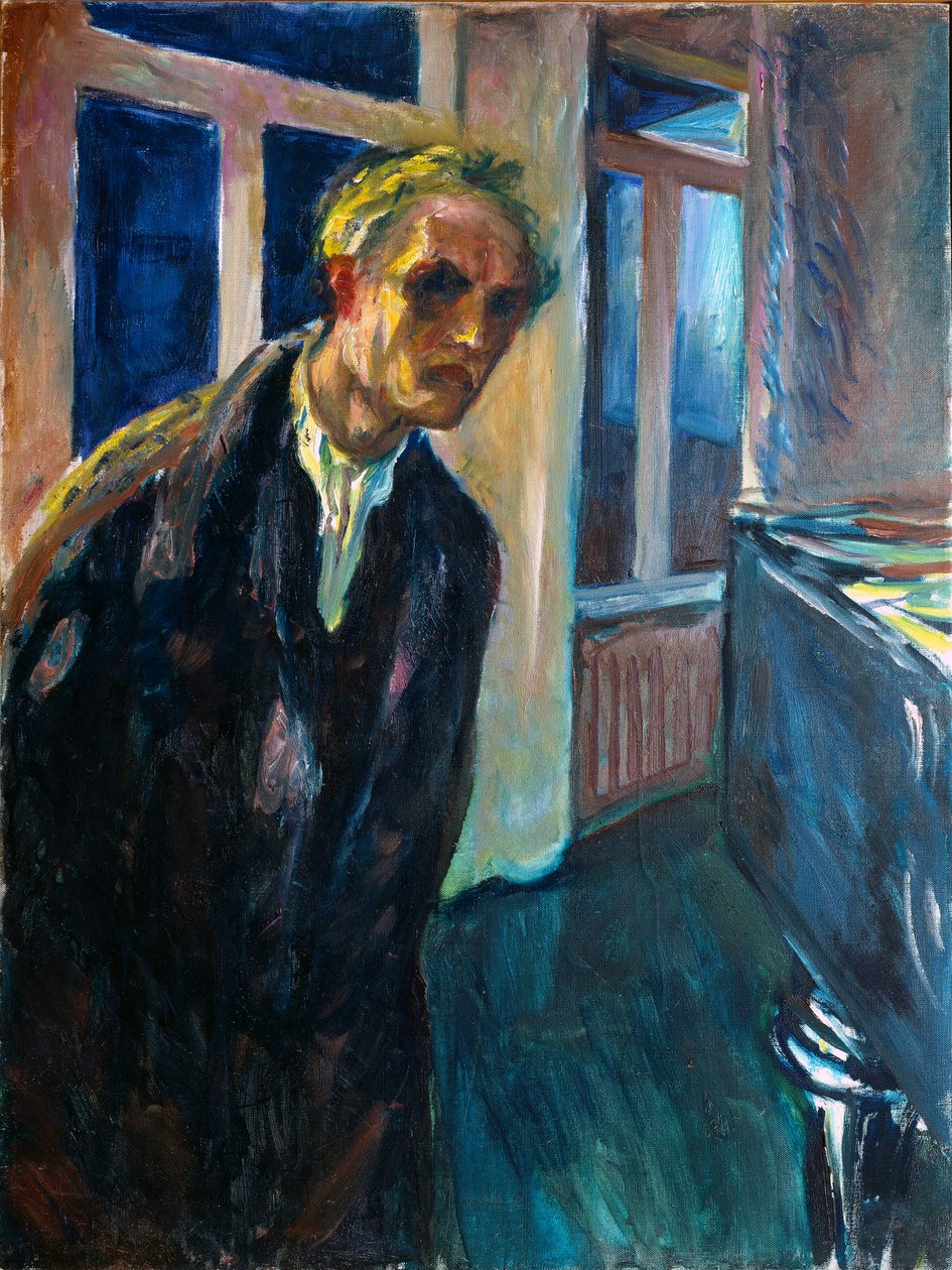 Self Portrait or Man Walking Night Painting by Edvard Munch (1863-1944) 1923-1924 Sun. 89,5x67,5 cm Oslo, Kommunes Kunstsamlinger Munch-Museet (Musee Munch) av Edvard Munch