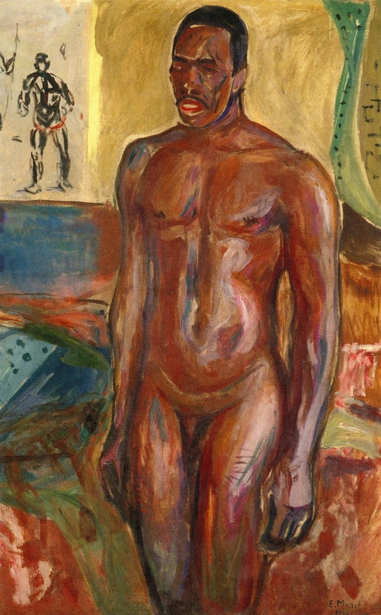 Stående naken afrikaner av Edvard Munch