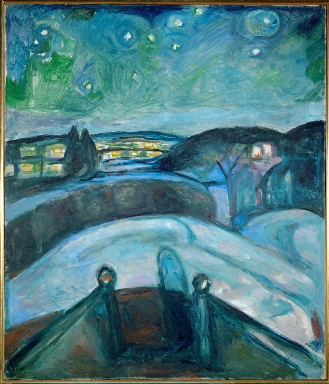 Stjernenatt, Ekely (maleri på lerret) av Edvard Munch