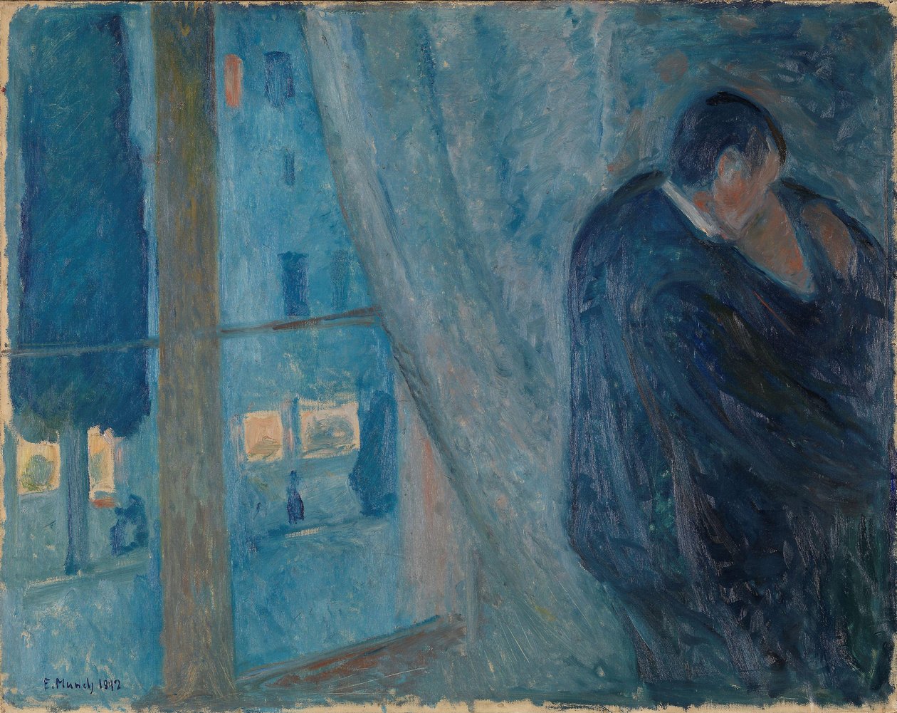 Kysset, 1892. av Edvard Munch